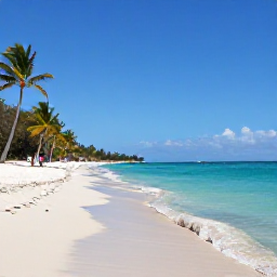 Caribbean Holidays, Cheap Bahamas Holidays, A sunny Nassau beach in The Bahamas during October, with turquoise water, pale sand and a few palm trees
