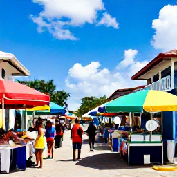 Caribbean Holidays, Cheap Bahamas Holidays, Colourful market stalls and friendly local shoppers in downtown Nassau, The Bahamas