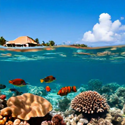 Caribbean Holidays, Cheap Bahamas Holidays, Snorkellers viewing colourful tropical fish and coral in clear Bahamian water beneath a bright blue sky
