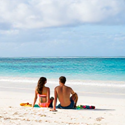 Caribbean Holidays, Cheap Bahamas November, Couple relaxing on a quiet white-sand beach in The Bahamas beneath soft November sunshine