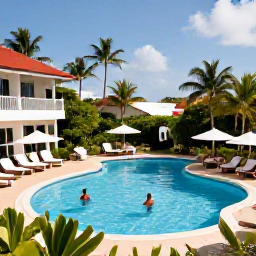Caribbean Holidays, Cheap Barbados July, Affordable Barbados holiday with a comfortable hotel pool, tropical gardens and travellers enjoying a sunny July afternoon