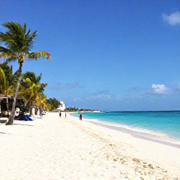 Caribbean Holidays, Cheap Barbados June, Sunny Barbados beach in June with calm turquoise sea, soft white sand, palm trees and a few relaxed visitors