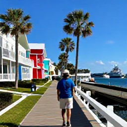Caribbean Holidays, Cheap Bermuda November, A traveller exploring Hamilton, Bermuda, with colourful buildings, palm trees and a harbour in the background