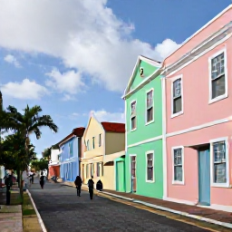 Caribbean Holidays, Cheap Bermuda October, Historic Bermuda town street with pastel buildings, colonial architecture and visitors exploring on foot