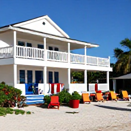 Caribbean Holidays, Cheap Caribbean Tours, Small comfortable Caribbean hotel beside a sandy beach, with shaded terraces, tropical plants and relaxed guests