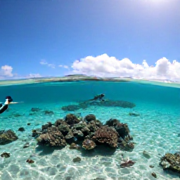 Caribbean Holidays, Cheap Cayman December, Visitors snorkelling in clear shallow water near a Cayman Islands coral reef, colourful fish and sunshine above the sea