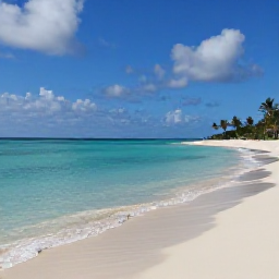 Caribbean Holidays, Cheap Cayman September, A relaxed beach scene on Seven Mile Beach in Grand Cayman during September, with calm turquoise water, soft sand and a few palm trees beneath a bright tropical sky