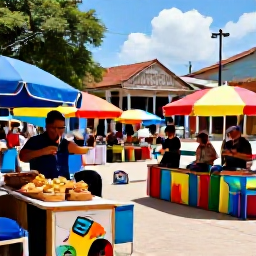Caribbean Holidays, Cheap Cuba April, Friendly Cuban market scene with local food, colourful artwork and musicians in a lively town square