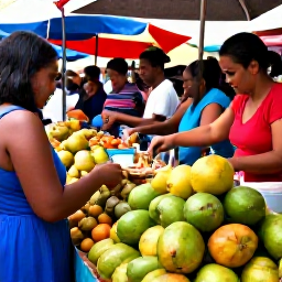Caribbean Holidays, Cheap Cuba August, Cuban street market with fresh tropical fruit, local food and friendly visitors