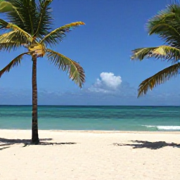 Caribbean Holidays, Cheap Cuba August, Sunny Cuban beach in August with turquoise water, white sand and palm trees