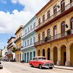 Caribbean Holidays, Cheap Cuba Holidays, Havana's colourful streets with vintage American cars, musicians and historic Spanish colonial architecture