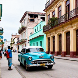 Caribbean Holidays, Cheap Cuba Holidays, Traveller exploring a colourful Havana street in June, with classic American cars, colonial buildings and local life