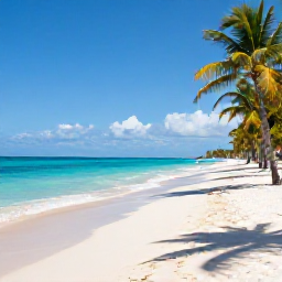 Caribbean Holidays, Cheap Cuba September, Sunny Varadero beach in Cuba during September, with turquoise water, soft sand and a few palm trees