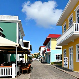 Caribbean Holidays, Cheap Cura&ccedil;ao Holidays, Colourful streets of Pietermaai and Willemstad in Cura&ccedil;ao with local caf&eacute;s, street art, historic architecture and visitors exploring on foot