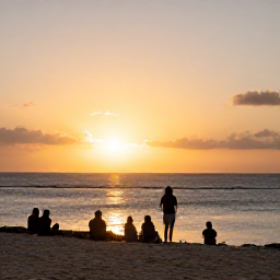 Caribbean Holidays, Cheap Cura&ccedil;ao Holidays, Golden sunset over the Cura&ccedil;ao coastline with a small group watching from a quiet viewpoint