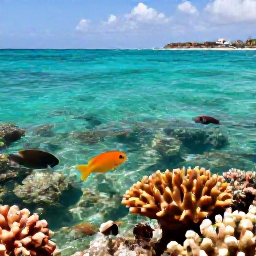 Caribbean Holidays, Cheap Cura&ccedil;ao June, Snorkeller viewing colourful tropical fish and coral in clear shallow water beside a Cura&ccedil;ao beach