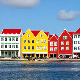 Caribbean Holidays, Cheap Cura&ccedil;ao October, Colourful Willemstad waterfront in Cura&ccedil;ao with bright colonial buildings, calm blue water and visitors exploring the streets
