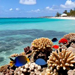 Caribbean Holidays, Cheap Cura&ccedil;ao September, Snorkeller viewing colourful tropical fish and coral in clear Cura&ccedil;ao water near a sandy beach