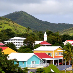 Caribbean Holidays, Cheap December Holidays, A welcoming view of Roseau, Dominica, with colourful buildings, tropical hills and a relaxed Caribbean atmosphere