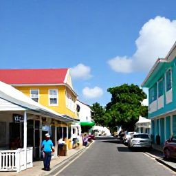 Caribbean Holidays, Cheap December Holidays, Colourful Basseterre street scene in Saint Kitts with historic buildings, local shops and visitors exploring in bright Caribbean sunshine