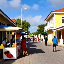 Caribbean Holidays, Cheap December Holidays, Colourful Port of Spain street scene in Trinidad with local food stalls, music and festive December activity