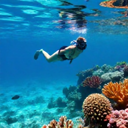 Caribbean Holidays, Cheap December Holidays, Snorkeller exploring clear shallow water above colourful coral and tropical fish near Grenada