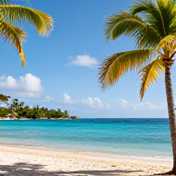 Caribbean Holidays, Cheap December Holidays, Sunny Caribbean beach in the United States Virgin Islands in December, calm turquoise water, palm trees and a relaxed holiday atmosphere