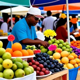 Caribbean Holidays, Cheap December Martinique, Colourful Fort-de-France market in Martinique with local fruit, spices, flowers and friendly shoppers