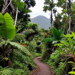 Caribbean Holidays, Cheap Dominica July, Lush Dominica rainforest and volcanic mountains in July, with a clear walking trail and soft tropical light