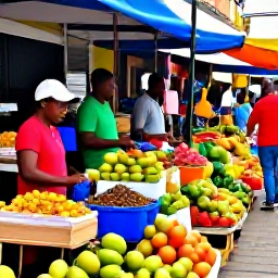 Caribbean Holidays, Cheap Dominica May, Colourful Roseau market street with local fruit, spices and friendly vendors in Dominica