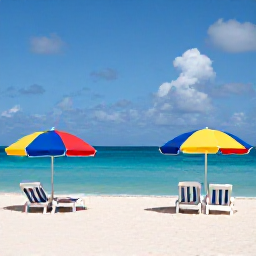 Caribbean Holidays, Cheap February Aruba, Sunny Palm Beach in Aruba with turquoise sea, white sand, colourful beach umbrellas and relaxed holiday atmosphere