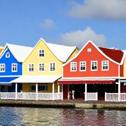 Caribbean Holidays, Cheap February Aruba, Visitors exploring Oranjestad, Aruba, with colourful Dutch-Caribbean buildings, local shops, a sunny waterfront and February carnival decorations