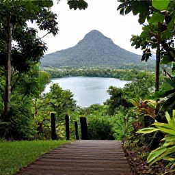 Caribbean Holidays, Cheap February Grenada, Tropical Grand Etang rainforest in Grenada with a walking trail, lush vegetation and a peaceful mountain lake