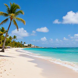 Caribbean Holidays, Cheap February Holidays, A sunny Caribbean beach on Saint Martin with turquoise water, palm trees and a relaxed February holiday atmosphere