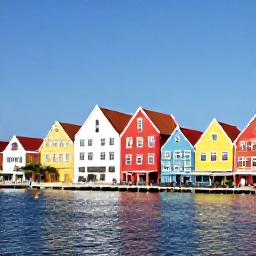 Caribbean Holidays, Cheap February Holidays, Bright Willemstad waterfront in Cura&ccedil;ao with colourful Dutch colonial buildings, clear blue sky and warm February sunshine
