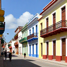 Caribbean Holidays, Cheap February Holidays, Colourful colonial street in Santo Domingo with historic buildings, balconies and visitors exploring in warm daylight