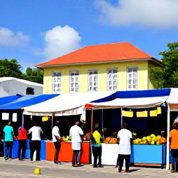 Caribbean Holidays, Cheap February Holidays, Colourful local market in Basseterre, Saint Kitts, with fresh tropical fruit, friendly vendors and colonial buildings