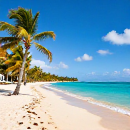 Caribbean Holidays, Cheap February Holidays, Sunny Puerto Rico beach in February with turquoise sea, golden sand and palm trees