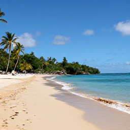 Caribbean Holidays, Cheap Grenada Holidays, Grand Anse Beach in Grenada with calm turquoise water, golden sand, palm trees and a relaxed budget holiday atmosphere