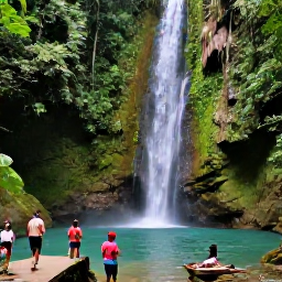 Caribbean Holidays, Cheap Grenada May, Lush rainforest, a clear waterfall and visitors walking through Grand Etang National Park in Grenada