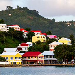Caribbean Holidays, Cheap Grenada September, A colourful view of St George&rsquo;s, Grenada, with hillside houses, the harbour and traditional Caribbean streets in soft afternoon light