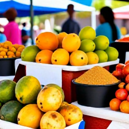 Caribbean Holidays, Cheap Guadeloupe Holidays, A colourful Guadeloupe market with tropical fruit, spices and local food stalls