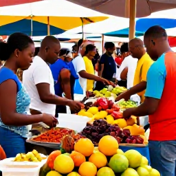 Caribbean Holidays, Cheap Guadeloupe Holidays, A friendly Guadeloupe market with colourful fruit, spices, local produce and visitors browsing stalls