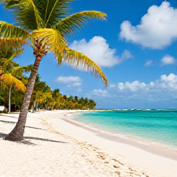 Caribbean Holidays, Cheap Guadeloupe October, A sunny Guadeloupe beach with turquoise water, palm trees and a relaxed October atmosphere