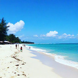 Caribbean Holidays, Cheap Haiti August, A bright coastal scene in Haiti in August, with a sandy beach, turquoise Caribbean water and relaxed travellers