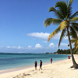 Caribbean Holidays, Cheap Haiti February, Travellers enjoying a sunny Caribbean beach in Haiti with calm turquoise water and palm trees