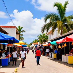 Caribbean Holidays, Cheap Haiti Holidays, A colourful street scene in Port-au-Prince, Haiti, with local markets, tropical light and visitors exploring safely