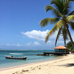 Caribbean Holidays, Cheap Haiti Holidays, A simple guesthouse near a palm-fringed Haitian beach, with clear water, local boats and a relaxed Caribbean atmosphere
