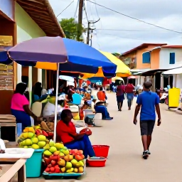 Caribbean Holidays, Cheap Haiti Holidays, Colourful Haitian market with local fruit, handmade crafts and friendly shoppers in a lively town street