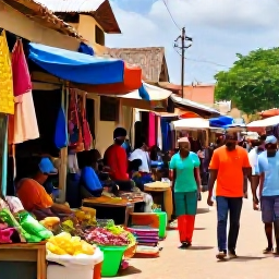 Caribbean Holidays, Cheap Haiti January, Colourful Haitian market street with local produce, crafts and friendly shoppers in warm January sunshine